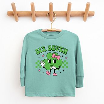 Six Seven Clover Bow - Youth Long Sleeve Graphic T-Shirt