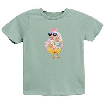 Sunglasses Chick Paint Print - Youth Short Sleeve Graphic T-Shirt