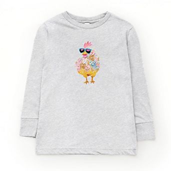 Sunglasses Chick Paint Print - Youth Long Sleeve Graphic T-Shirt