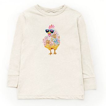 Sunglasses Chick Paint Print - Youth Long Sleeve Graphic T-Shirt