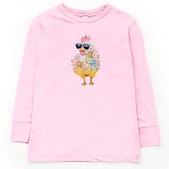 Sunglasses Chick Paint Print - Youth Long Sleeve Graphic T-Shirt