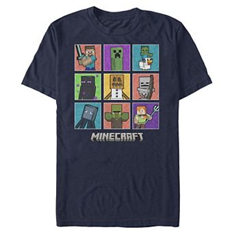 Men's Minecraft Characters Box Portraits Graphic Tee