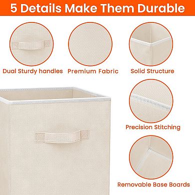 Heavy Duty Fabric Closet Bins 8 Pack Collapsible Cube Organizer Storage Baskets
