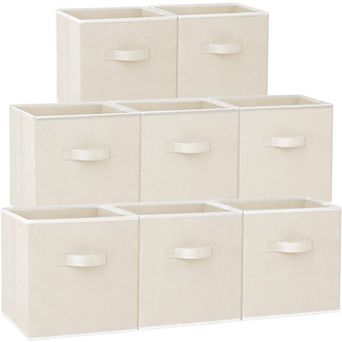 Heavy Duty Fabric Closet Bins 8 Pack Collapsible Cube Organizer Storage Baskets
