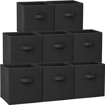 Heavy Duty Fabric Closet Bins 8 Pack Collapsible Cube Organizer Storage Baskets