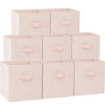 Heavy Duty Fabric Closet Bins 8 Pack Collapsible Cube Organizer Storage Baskets