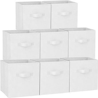 Heavy Duty Fabric Closet Bins 8 Pack Collapsible Cube Organizer Storage Baskets