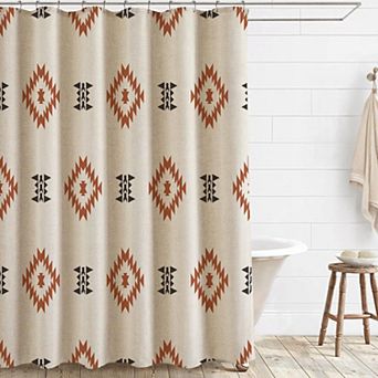 71x71 Shower Curtain Set with 12 Hooks, Linen Blend Fabric, Easy Installation, Decorative