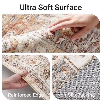 Non Slip Washable Runner Rugs Stain Resistant For Hallways Entryway High Traffic Areas