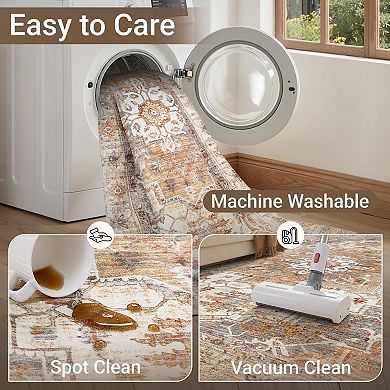 Non Slip Washable Runner Rugs Stain Resistant For Hallways Entryway High Traffic Areas