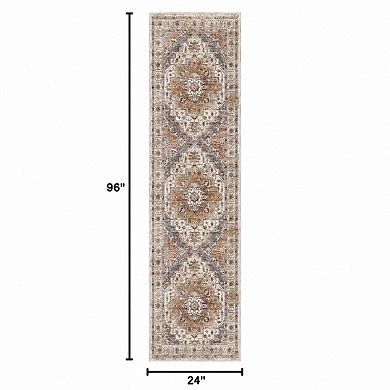 Washable Non Slip Low Pile Runner Rug Soft Vintage Floor Mat For Entryway Kitchen