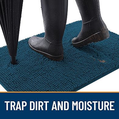 Chenille Dog Door Mat Absorbent Non Slip Washable Quick Dry Dirt Trapping