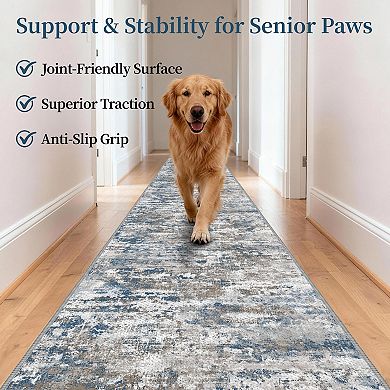 Ultra Non Slip Washable Hallway Runner Rug Stain Resistant Lightweight Modern