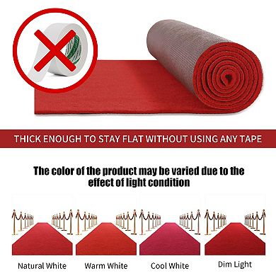 450 GSM Extra Thick Cuttable Non Slip Red Carpet Runner For Events Weddings Proms