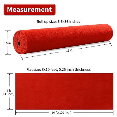 450 GSM Extra Thick Cuttable Non Slip Red Carpet Runner For Events Weddings Proms