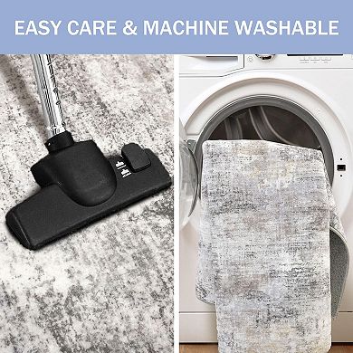 Washable Non Slip Modern Abstract Runner Rug Soft High Traffic Indoor Floor Carpet