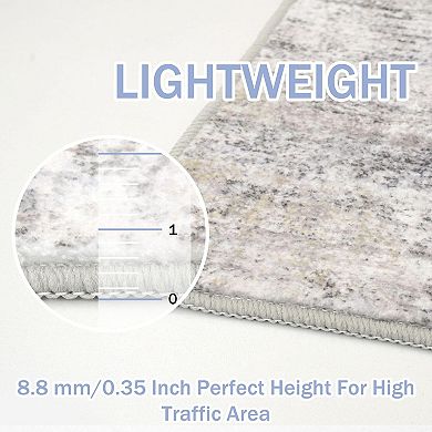 Washable Non Slip Modern Abstract Runner Rug Soft High Traffic Indoor Floor Carpet