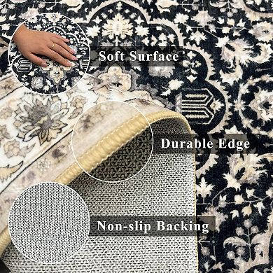 Washable Non Slip Runner Rug Stain Resistant Soft Farmhouse for High Traffic Areas