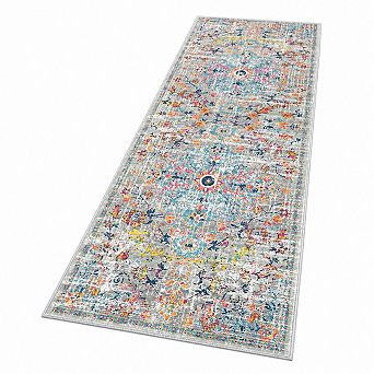 Washable Boho Farmhouse Runner Rug Non Slip Soft Floor Mat for Home