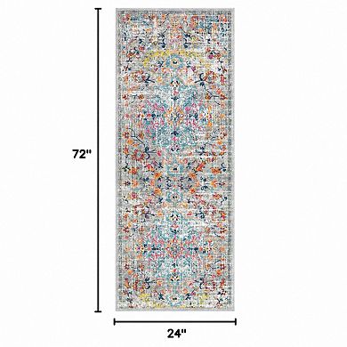 Washable Boho Farmhouse Runner Rug Non Slip Soft Floor Mat for Home