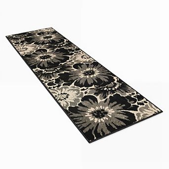Floral High Low Runner Rug Non Slip Washable Boho Carpet For Home Entryway Laundry