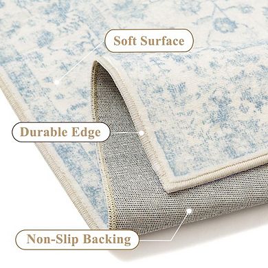 Non Slip Vintage Washable Area Rug For Bedroom Living Room Kitchen Office