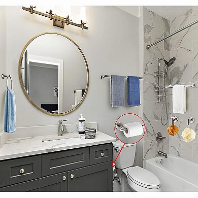 6 Piece Brushed Nickel Bathroom Hardware Set SUS304 Stainless Steel Wall Mounted