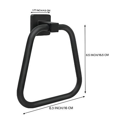 Matte Black Stainless Steel Bathroom Towel Ring Heavy Duty Space Saving Hanger