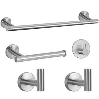 SUS304 Stainless Steel Bathroom Hardware Set Towel Bar Toilet Paper Holder Hooks