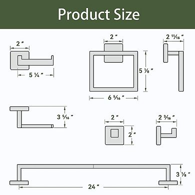 10 Piece Matte Black Bathroom Accessories Set 304 Stainless Steel Wall Mount Storage