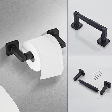 Matte Black 4 Piece Stainless Steel Bathroom Hardware Set Wall Mounted