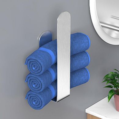 Stainless Steel Brushed Adhesive Wall Mounted Hand Towel Holder