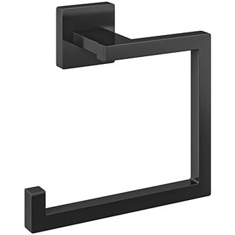 Matte Black Stainless Steel Wall Mount Towel Ring Multifunctional Bathroom Holder