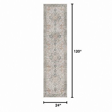 Washable Non Slip Vintage Runner Rug Low Pile Soft for Hallway Kitchen Entryway