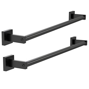 24 Inch 2 Pack Bathroom Towel Bar Wall Mounted Rustproof Aluminum Rack