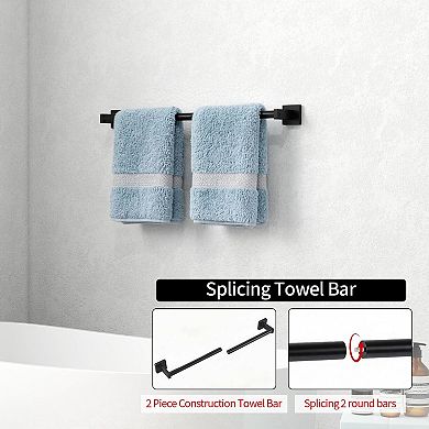 24 Inch 2 Pack Bathroom Towel Bar Wall Mounted Rustproof Aluminum Rack