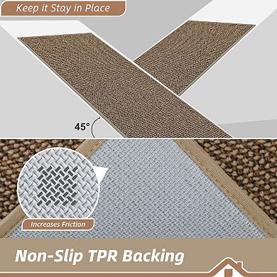 Washable Non Slip Hallway Runner Rug Stain Resistant Absorbent Low Profile