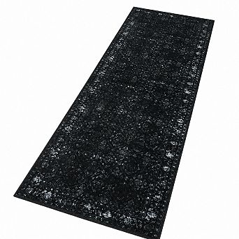 Washable Non Slip Ultra Thin Faux Wool Runner Rug For Hallway Entryway