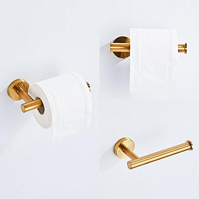 Brushed Stainless Steel Bathroom Hardware Set 5 Piece Wall Mounted Accessories Kit