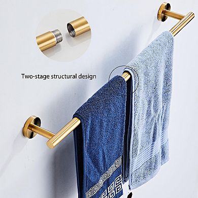 Brushed Stainless Steel Bathroom Hardware Set 5 Piece Wall Mounted Accessories Kit