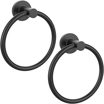 2 Pack SUS304 Stainless Steel Towel Ring Wall Mount Rotatable Bathroom Kitchen Rack