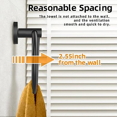 2 Pack SUS304 Stainless Steel Towel Ring Wall Mount Rotatable Bathroom Kitchen Rack