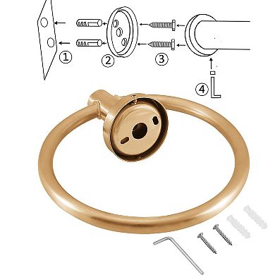 Wall Mounted Swivel Towel Ring SUS 304 Stainless Steel Bathroom Rack