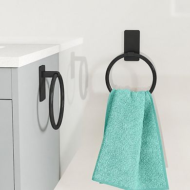 Adhesive Stainless Steel Towel Ring No Drill Bathroom RV Space Saving Holder