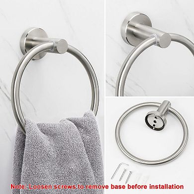 304 Stainless Steel Towel Ring Wall Mounted Bathroom Hardware Accessory