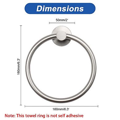 304 Stainless Steel Towel Ring Wall Mounted Bathroom Hardware Accessory
