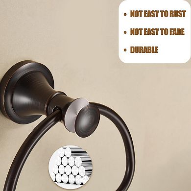 Rustic Half Round Wall Mount Towel Ring 180 Degree Foldable SUS304 Stainless Steel Bathroom Holder