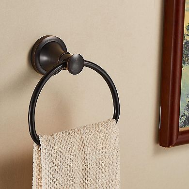Rustic Half Round Wall Mount Towel Ring 180 Degree Foldable SUS304 Stainless Steel Bathroom Holder
