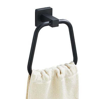 Matte Black 304 Stainless Steel Towel Ring Wall Mount Bathroom Kitchen Holder