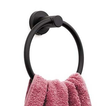 Matte Black SUS304 Stainless Steel Wall Mounted Towel Ring For Bathroom Kitchen